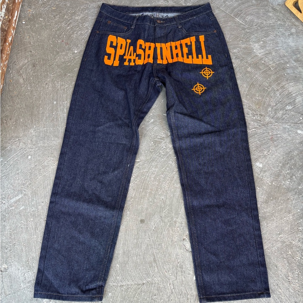 Splashinhell Blue Denim Jeans Mens Size 34x30